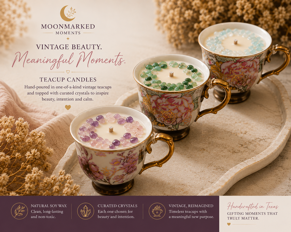 Vintage Teacup Candle | Unique Handmade Candle Gift for Tea Lovers | Keepsake Soy Candle