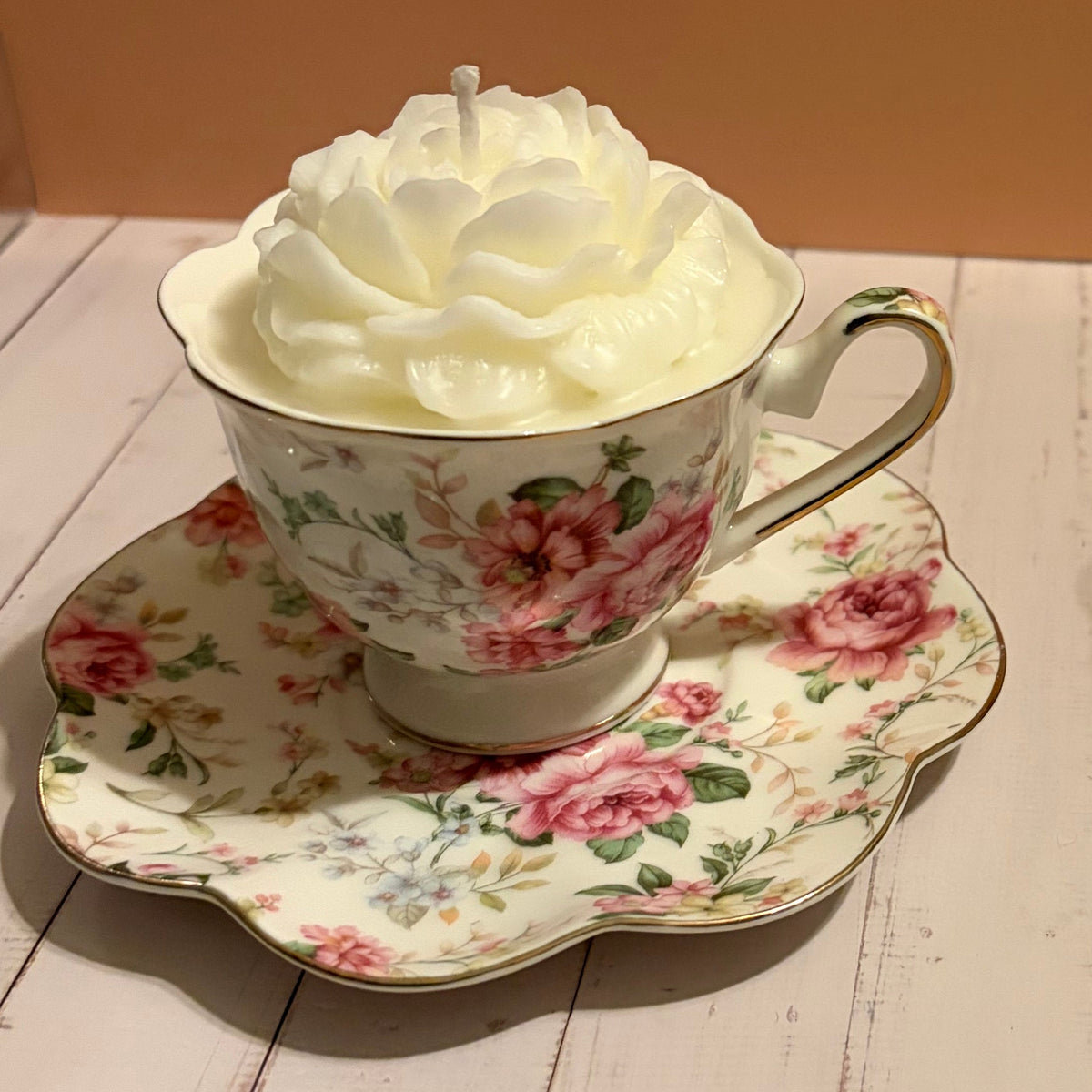 Vintage Teacup Candle | Unique Handmade Candle Gift for Tea Lovers | Keepsake Soy Candle