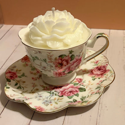 Vintage Teacup Candle | Unique Handmade Candle Gift for Tea Lovers | Keepsake Soy Candle