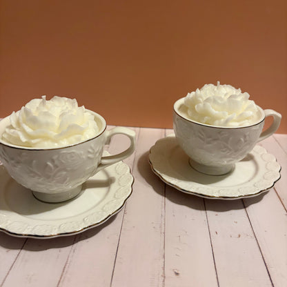 Vintage Teacup Candle | Unique Handmade Candle Gift for Tea Lovers | Keepsake Soy Candle