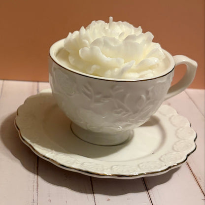 Vintage Teacup Candle | Unique Handmade Candle Gift for Tea Lovers | Keepsake Soy Candle