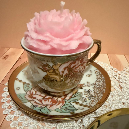 Vintage Teacup Candle | Unique Handmade Candle Gift for Tea Lovers | Keepsake Soy Candle