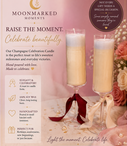 Champagne Celebration Candle | Luxury Soy Candle Gift for Birthdays & Milestones